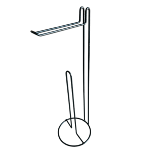 PORTA ROLLO DE PIE SIMPLE PLASTIFICADO NEGRO