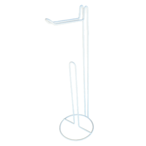 PORTA ROLLO DE PIE SIMPLE PLASTIFICADO BLANCO