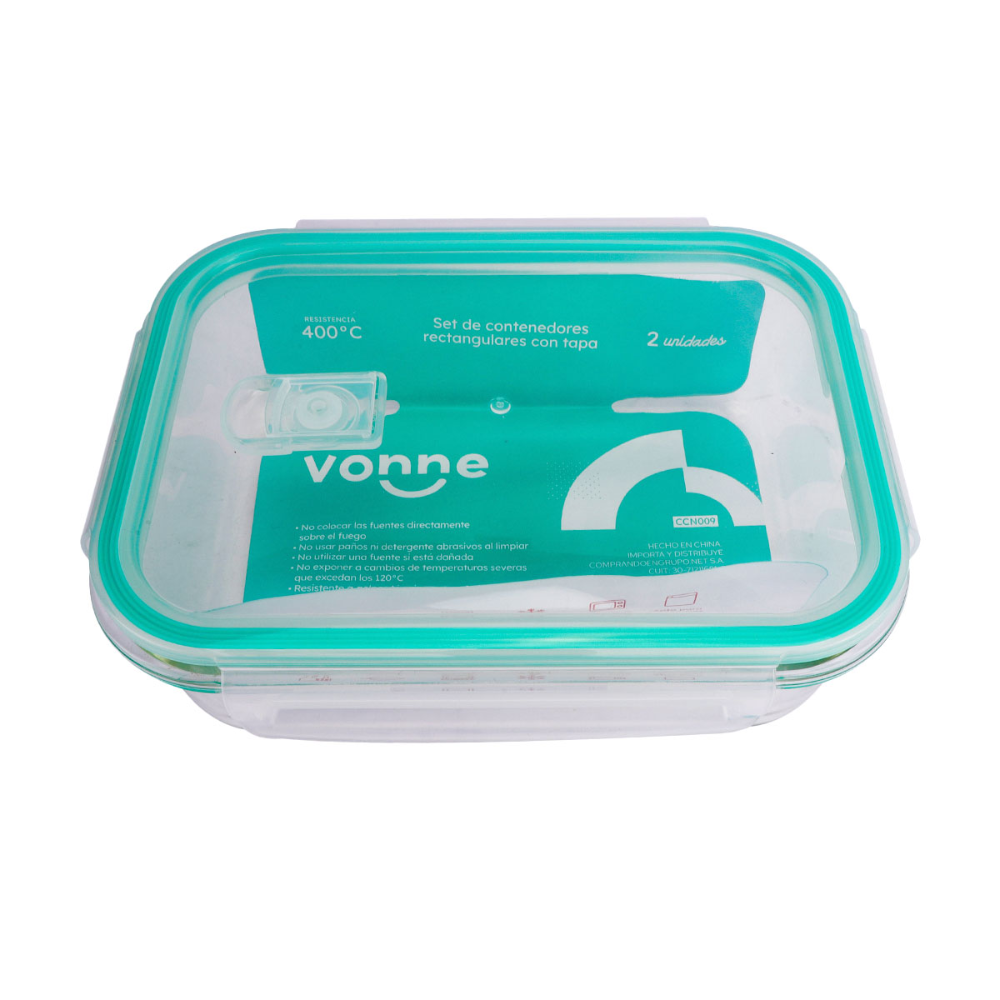 SET DE 2 CONTENEDORES CON TAPA - 1 L Y 2,3 L - Imagen 6