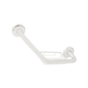 AGARRADERA ANGULAR C/ JABONERA INOX BLANCA