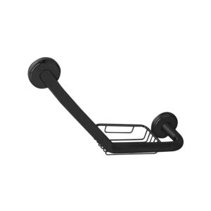 AGARRADERA ANGULAR C/ JABONERA INOX NEGRA