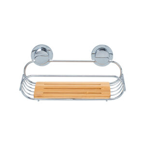 ORGANIZADOR PARA DUCHA SIMPLE DE METAL Y BAMBÚ