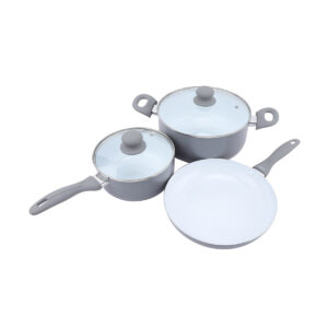 BATERÍA DE COCINA DE 3 PIEZAS CERÁMICA CHIC GRIS