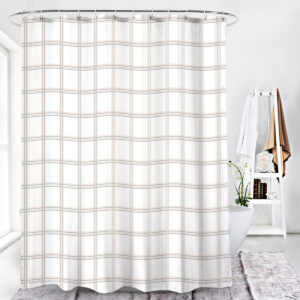 CORTINA PARA BAÑO DE TELA CUADROS