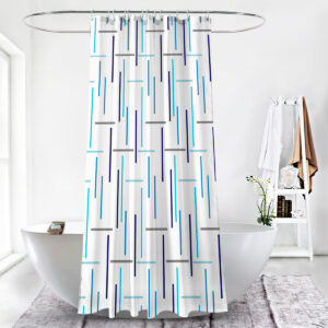 CORTINA PARA BAÑO DE TELA LÍNEAS