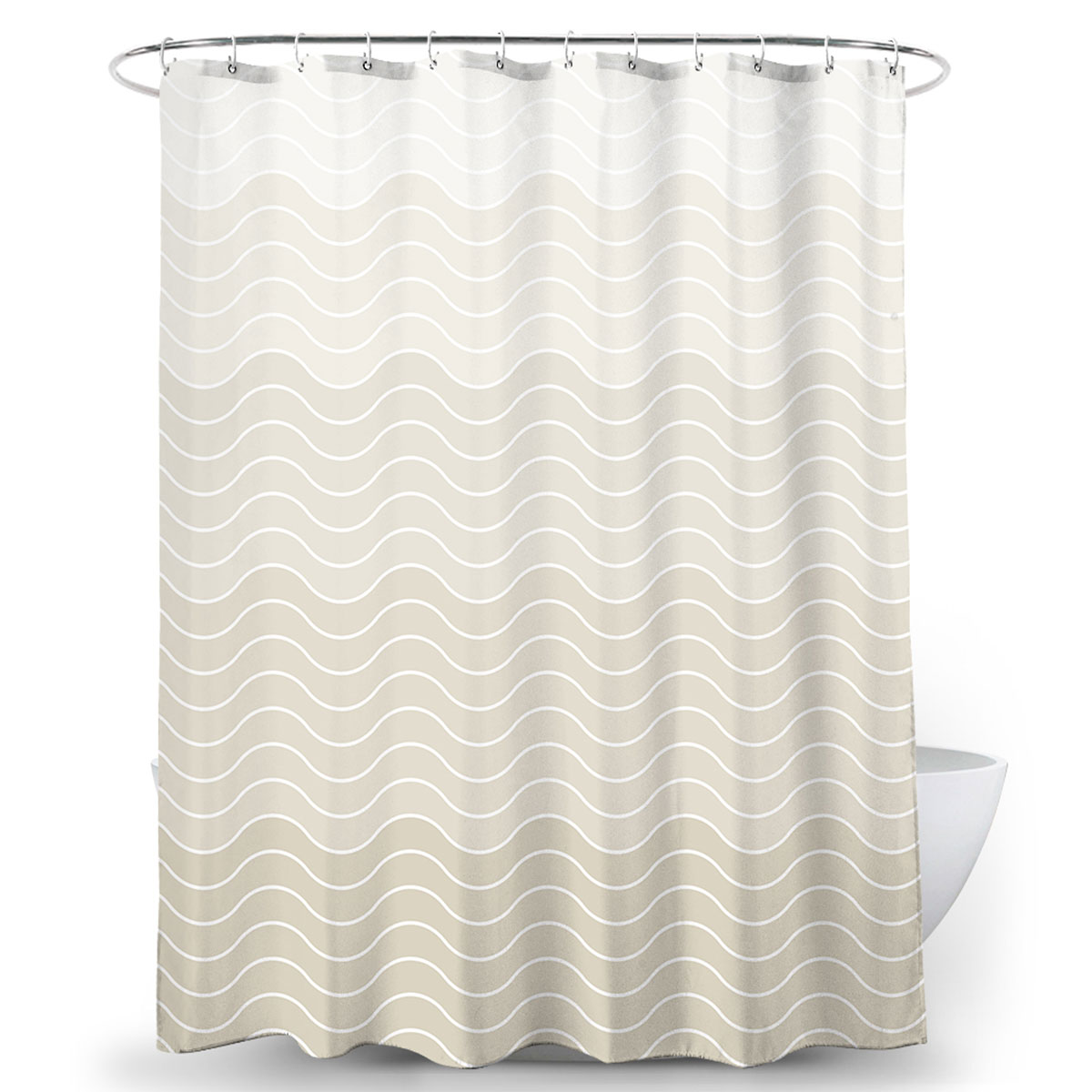 CORTINA PARA BAÑO DE TELA ONDAS - Imagen 2
