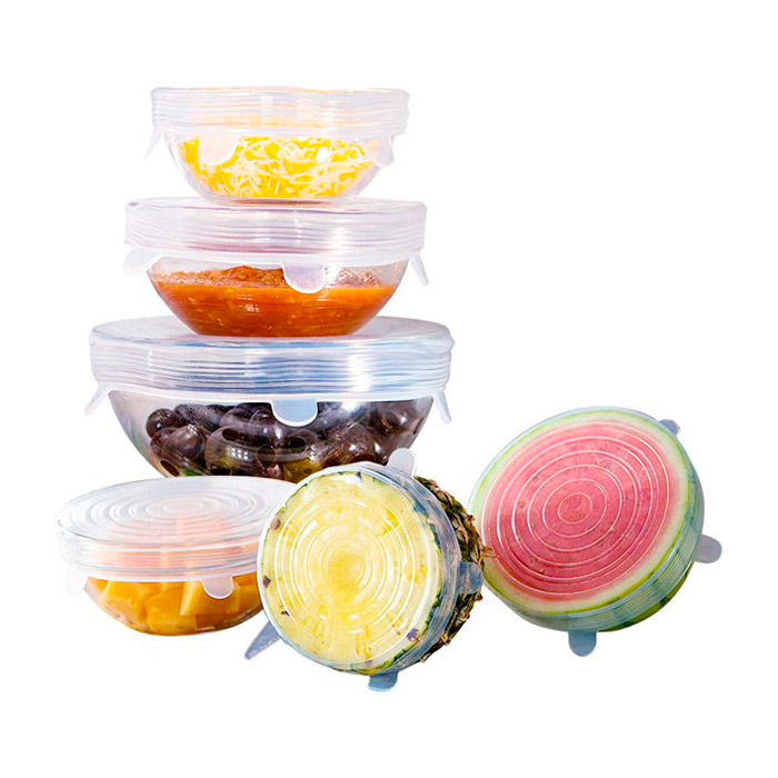 SET DE 6 TAPAS DE SILICONA REDONDAS