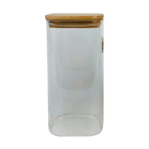 FRASCO CUADRADO CON TAPA DE BAMBÚ 1600 ML