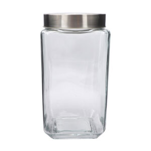 FRASCO CUADRADO CON TAPA DE ACERO 2100 ML