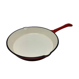 SARTÉN DE HIERRO ESMALTADO ROJO 25 CM