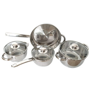 SET DE COCCIÓN DE ACERO INOXIDABLE DE 4 PIEZAS