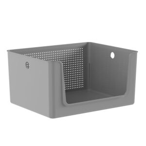 CESTO ORGANIZADOR DE APERTURA FRONTAL FLOW - GRIS