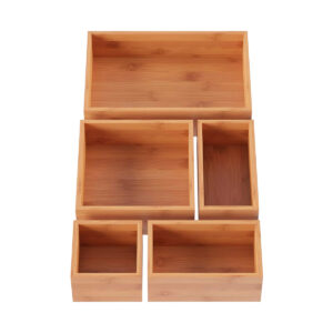 SET DE 5 ORGANIZADORES MODULABLES DE BAMBÚ