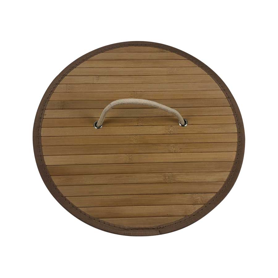 CESTO PLEGABLE DE BAMBU REDONDO BEIGE - Imagen 4