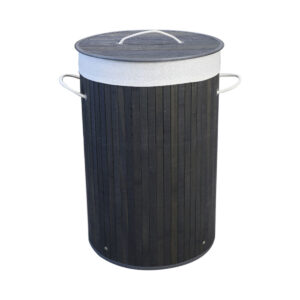 CESTO PLEGABLE DE BAMBU REDONDO GRIS
