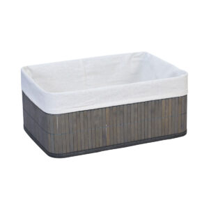 CESTO PLEGABLE DE BAMBU GRANDE GRIS