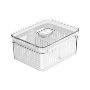 ORGANIZADOR CON TAPA Y DOBLE CESTO 2,2 L CLEAR FRESH